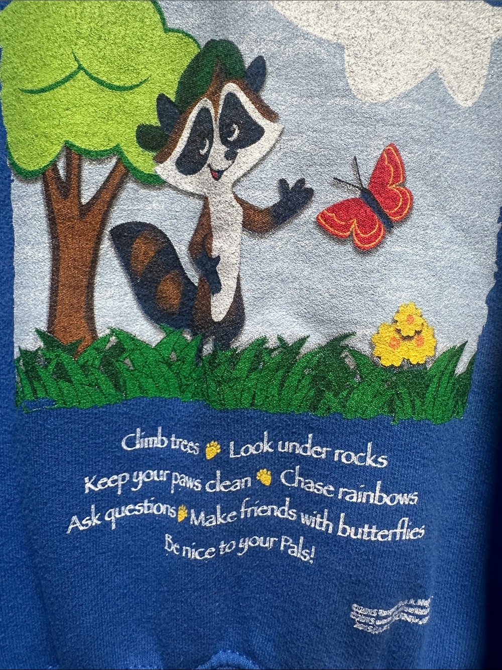 Vintage Ricky raccoon kids sweatshirt size blue S - Picture 2 of 7